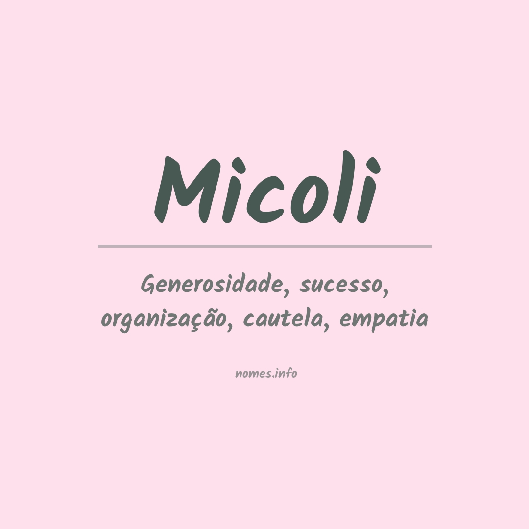 Significado do nome Micoli