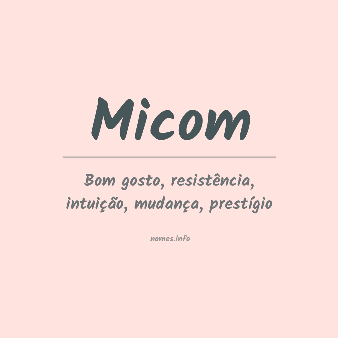 Significado do nome Micom