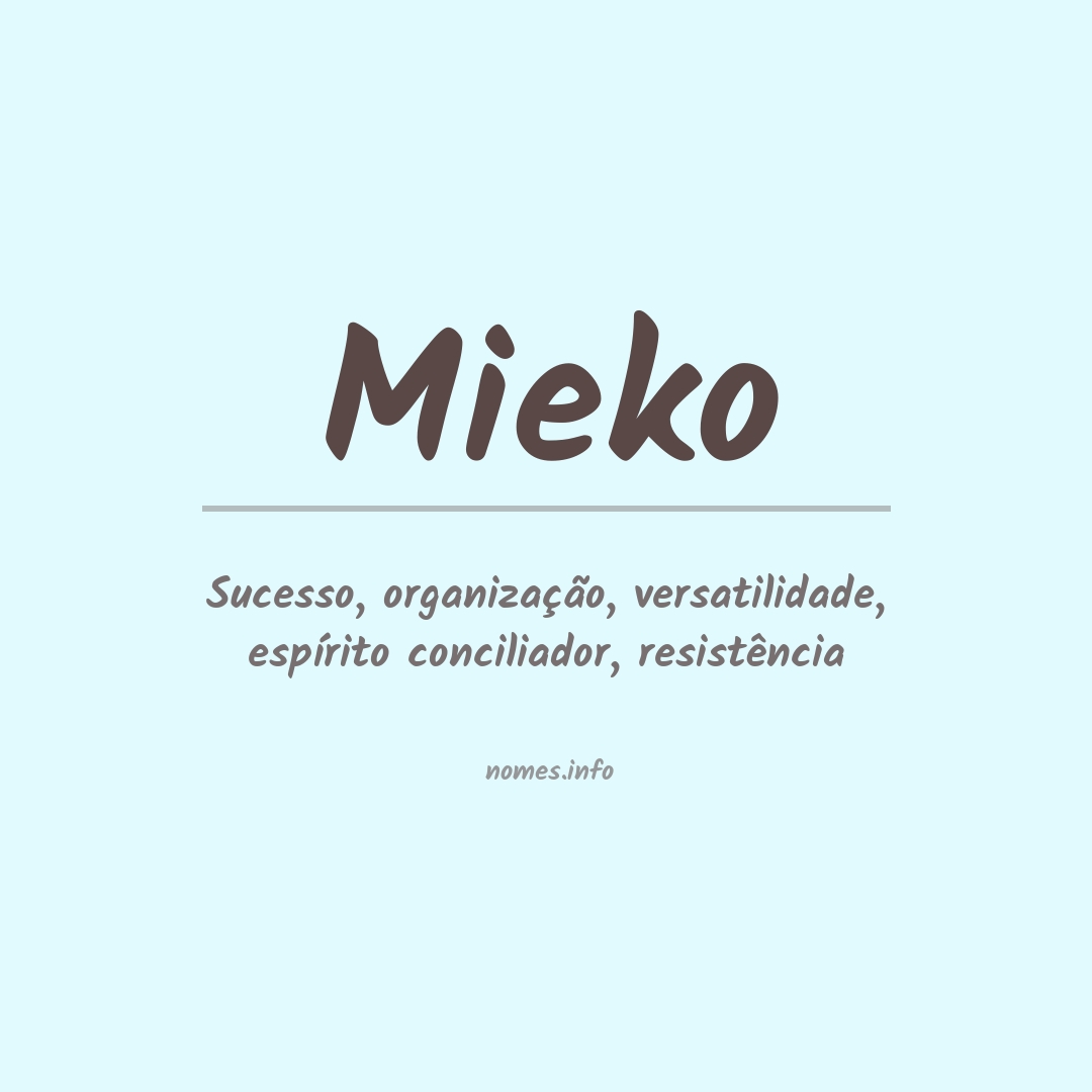 Significado do nome Mieko