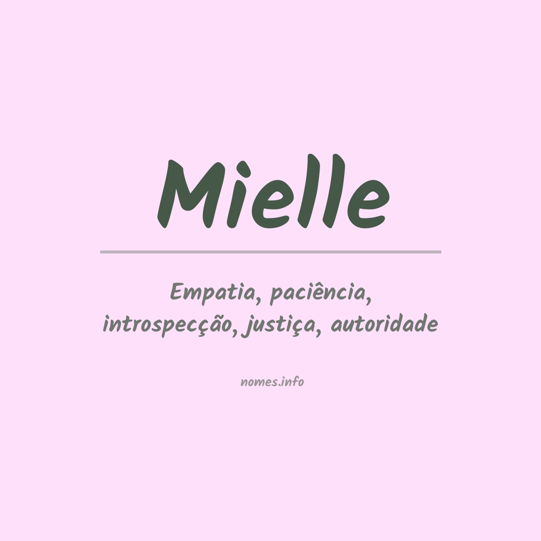 Significado do nome Mielle