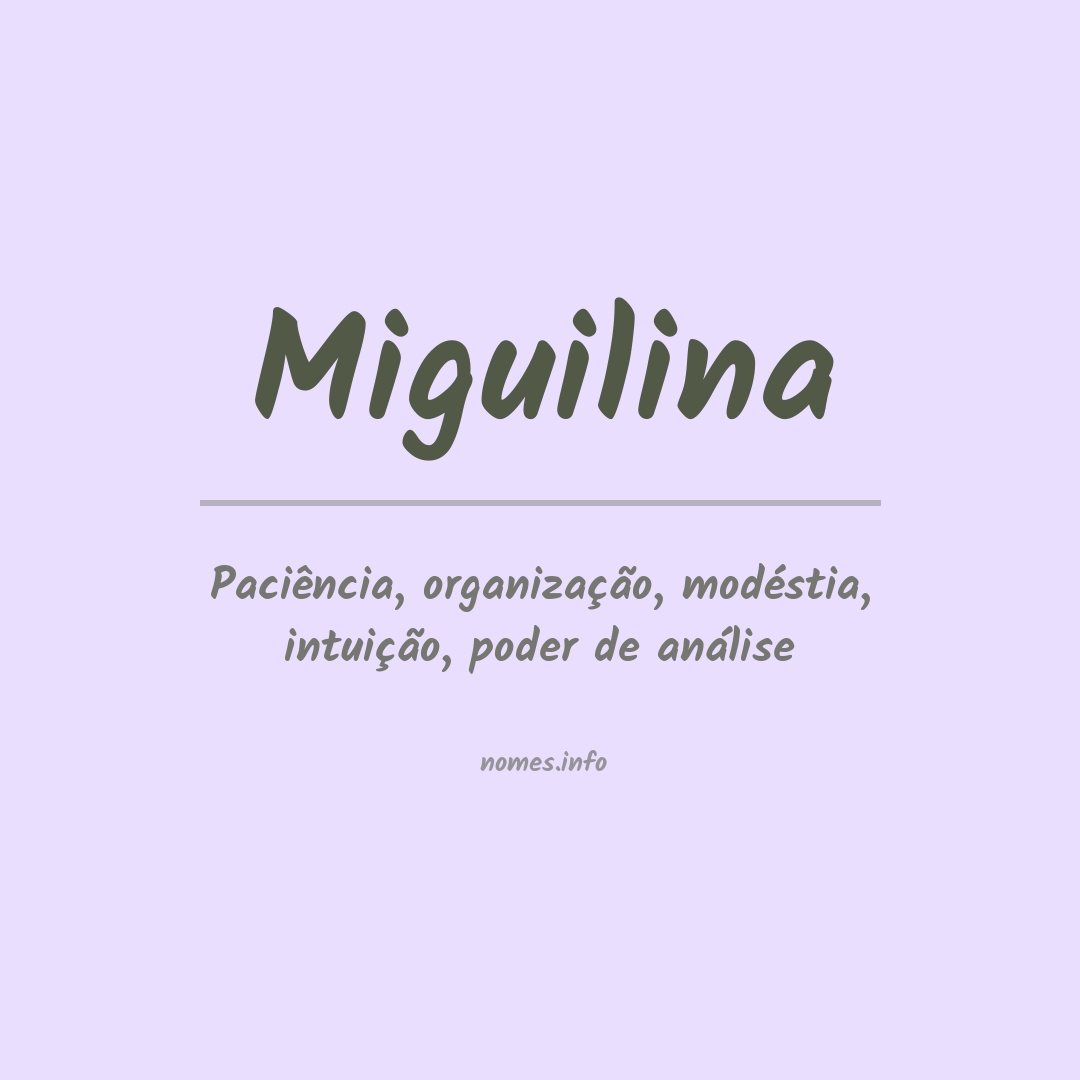 Significado do nome Miguilina