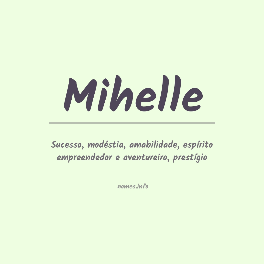 Significado do nome Mihelle