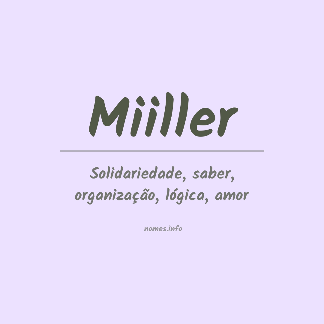 Significado do nome Miiller