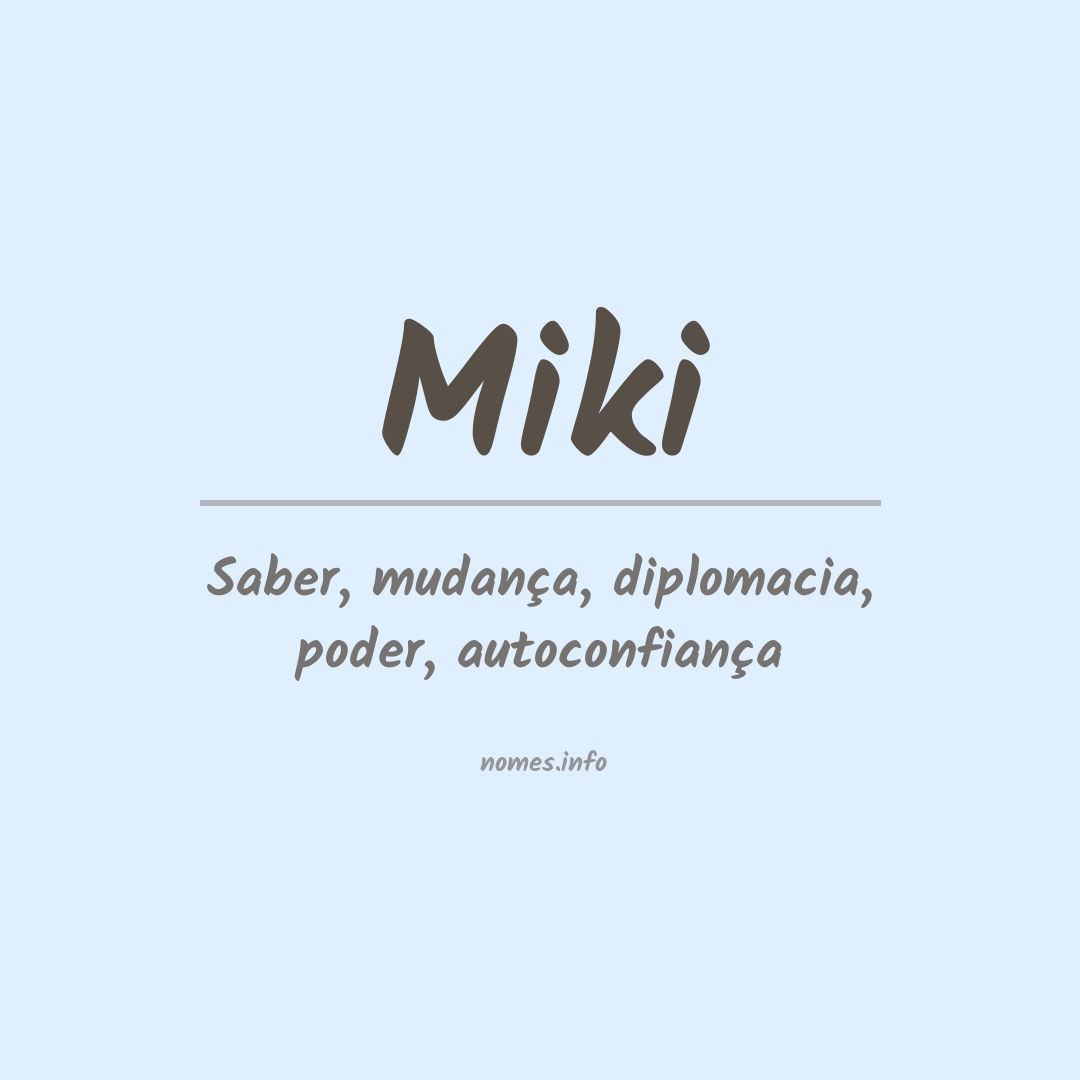 Significado do nome Miki