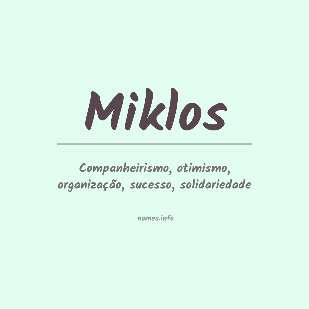 Significado do nome Miklos