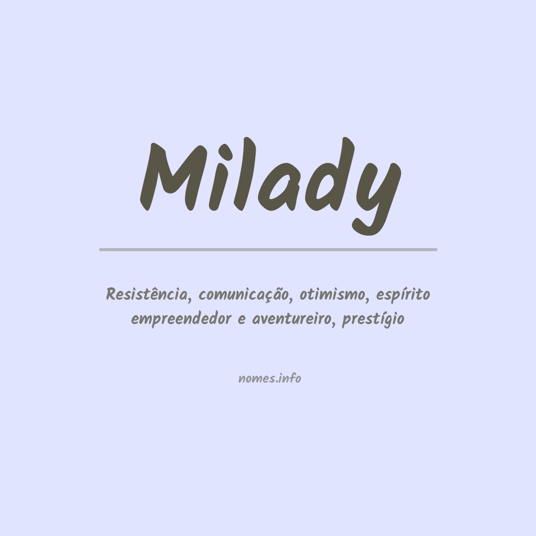 Significado do nome Milady