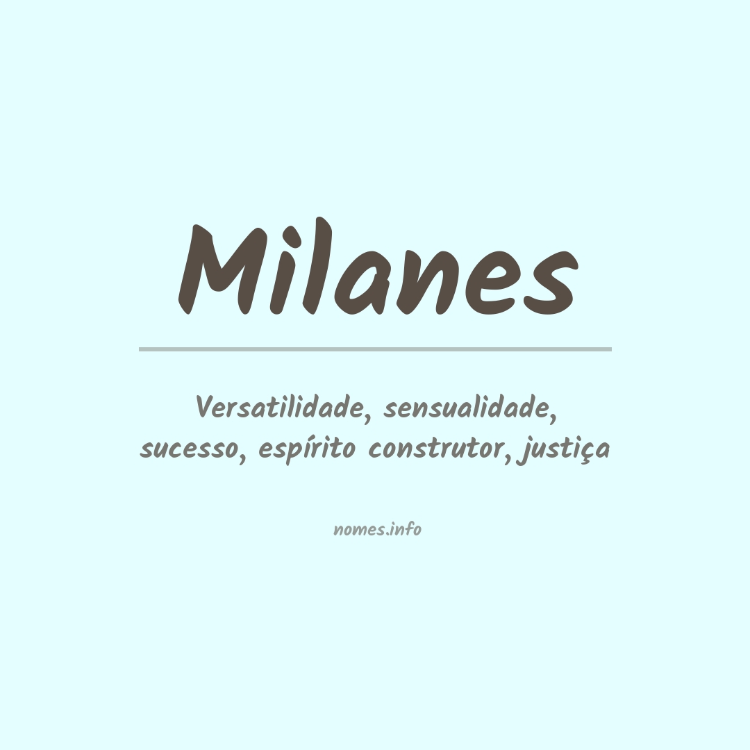 Significado do nome Milanes Significado do nome Milanes