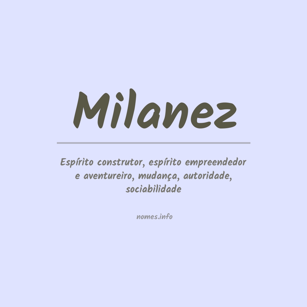 Significado do nome Milanez Significado do nome Milanez