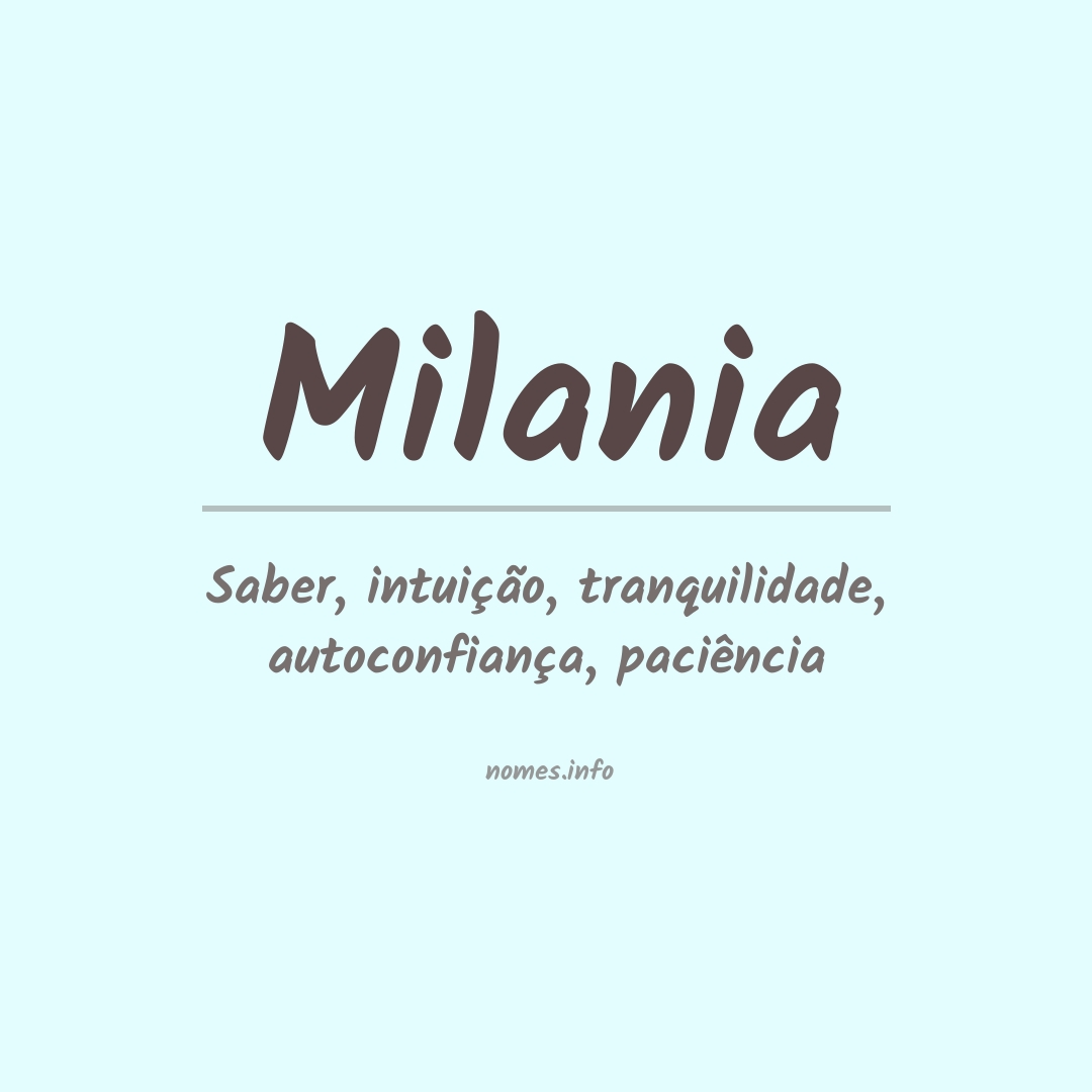 Significado do nome Milania