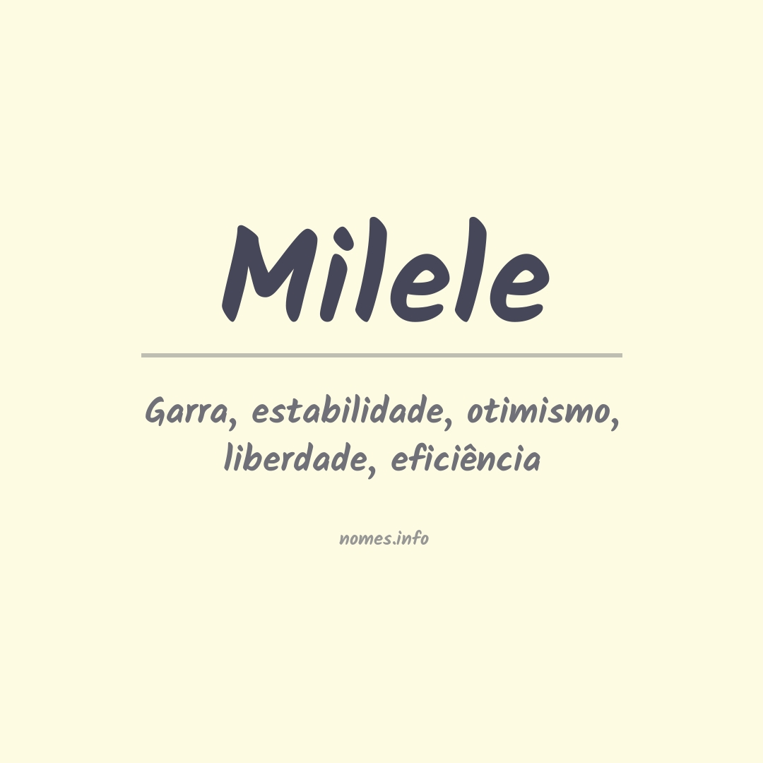 Significado do nome Milele