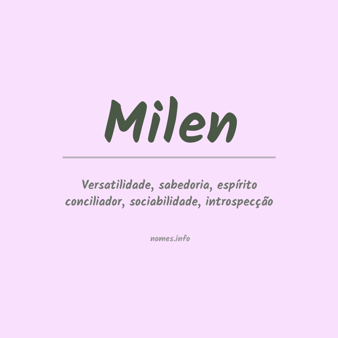 Significado do nome Milen