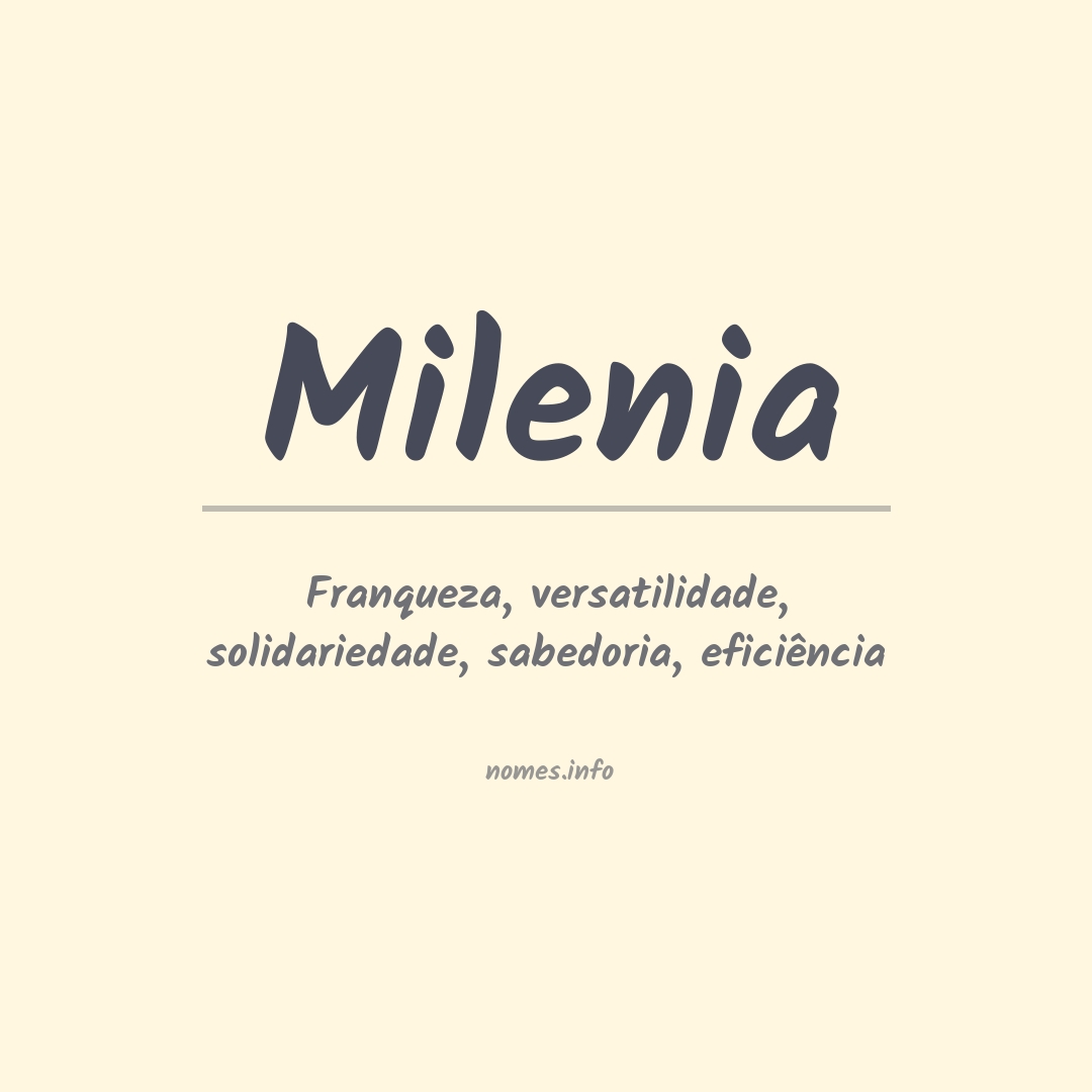 Significado do nome Milenia