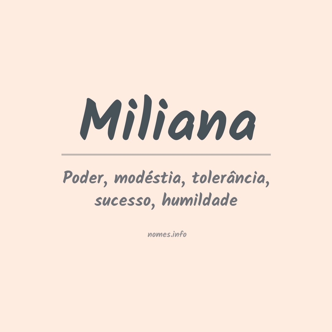 Significado do nome Miliana