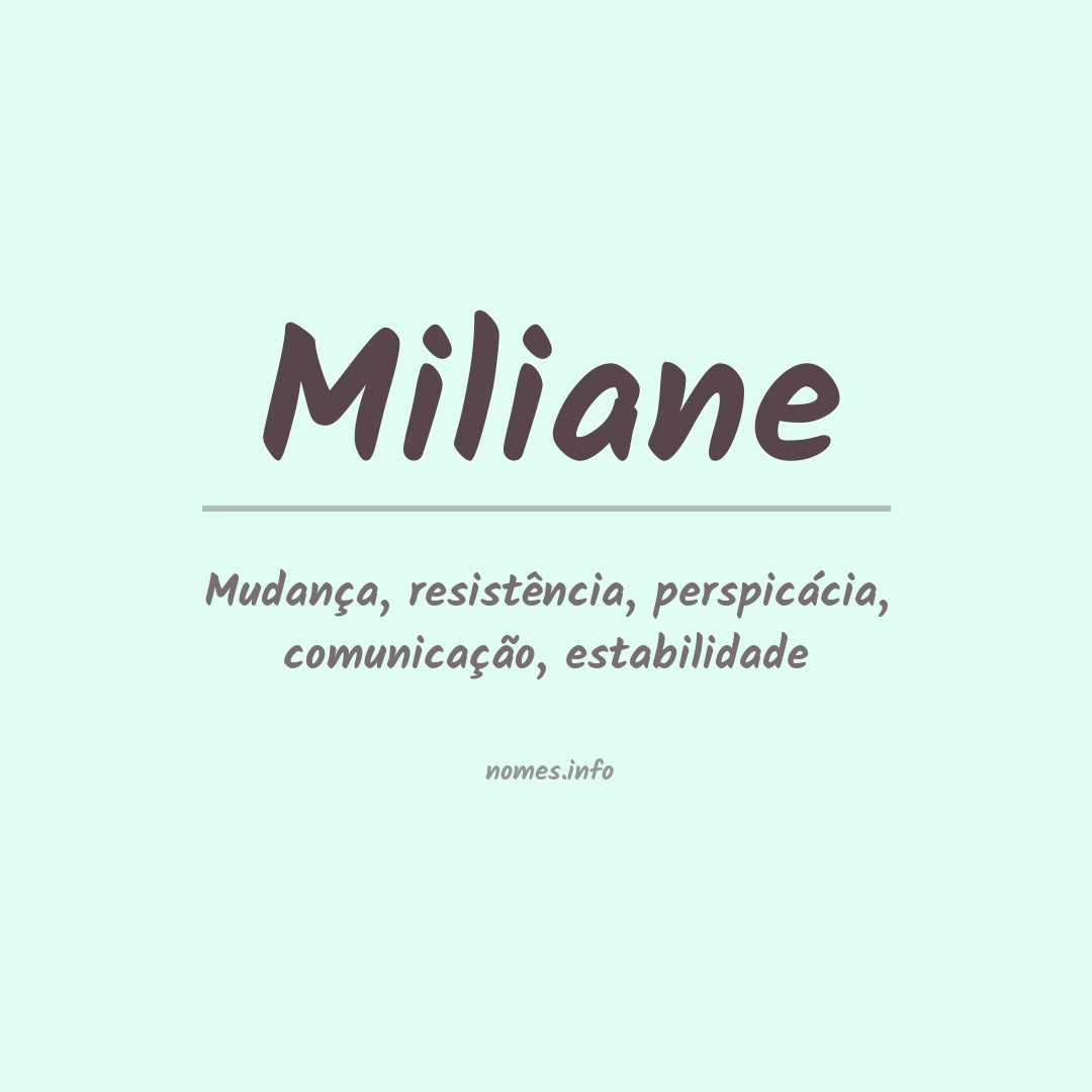 Significado do nome Miliane