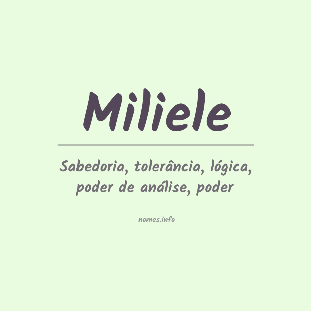 Significado do nome Miliele