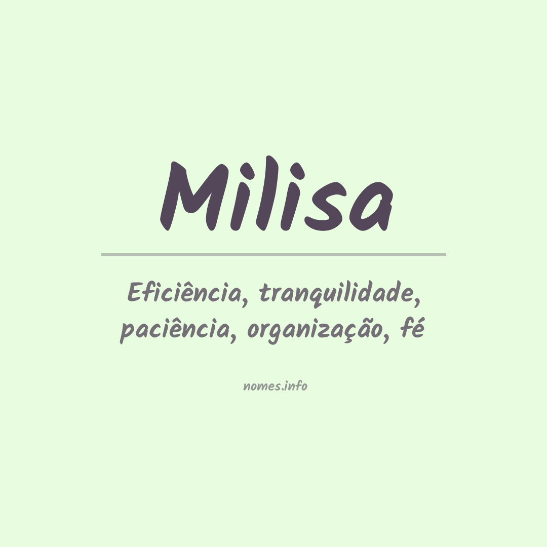 Significado do nome Milisa