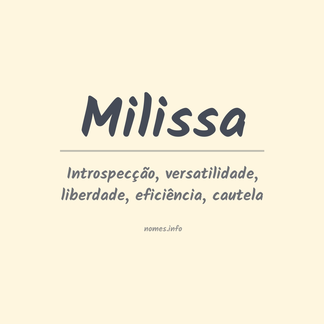 Significado do nome Milissa