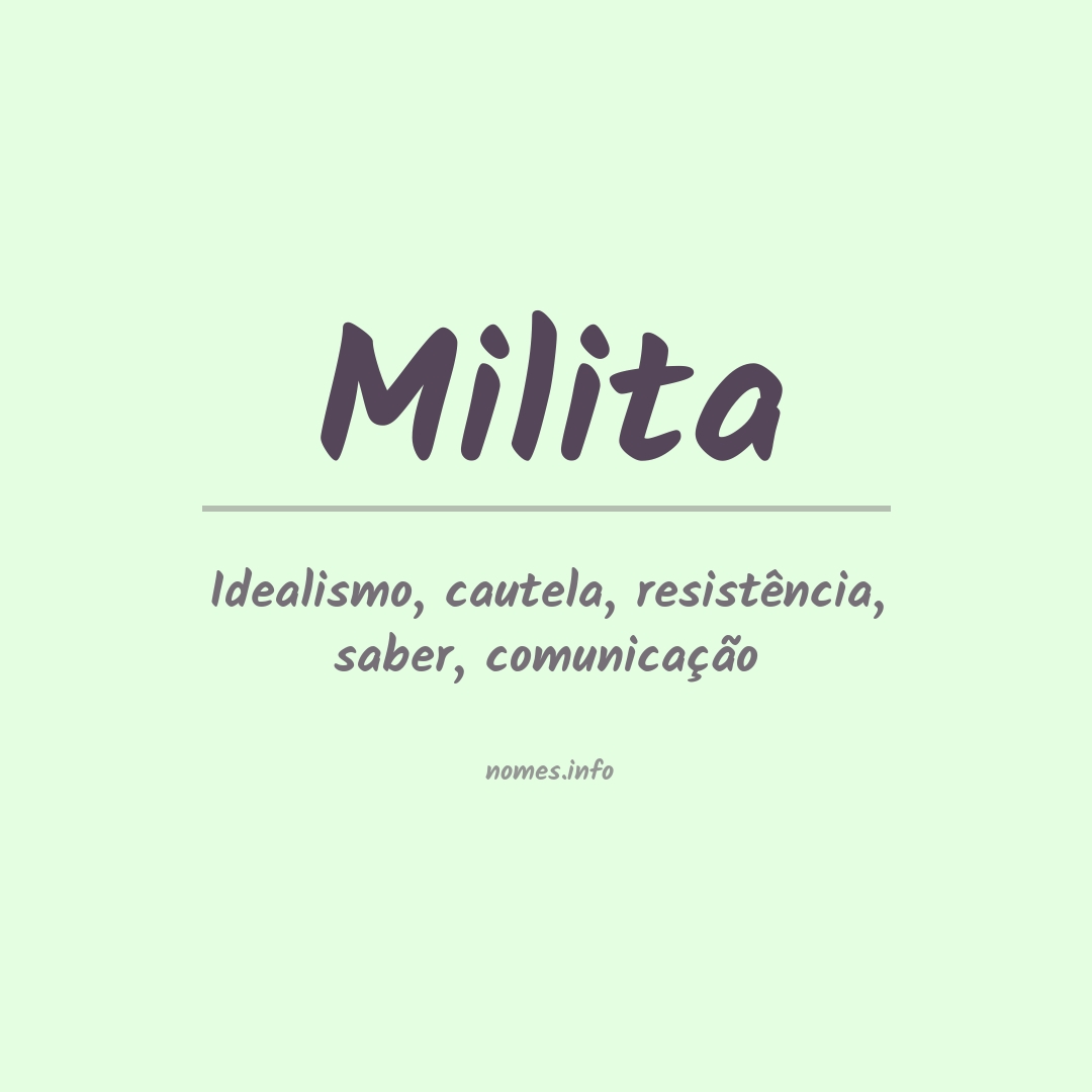 Significado do nome Milita