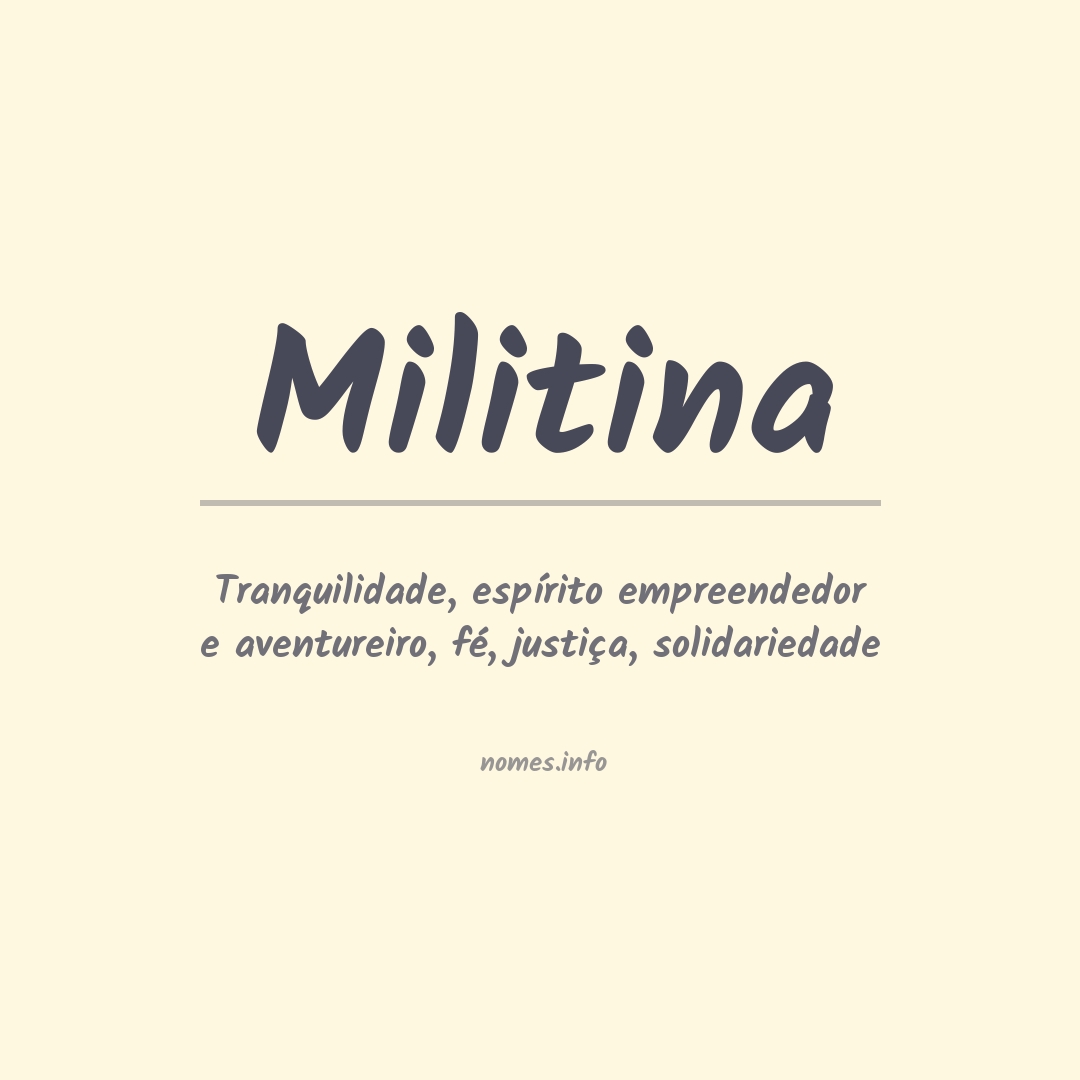 Significado do nome Militina