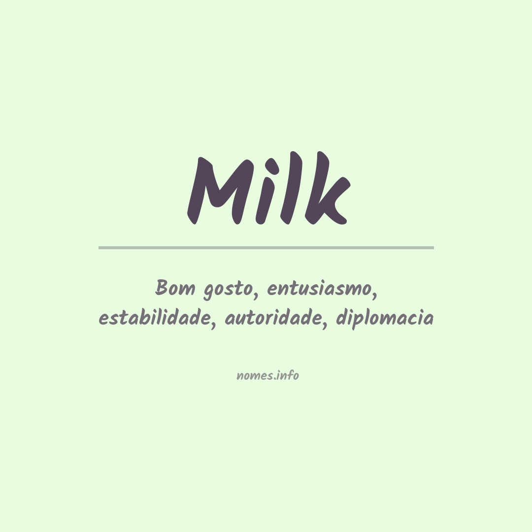 Significado do nome Milk