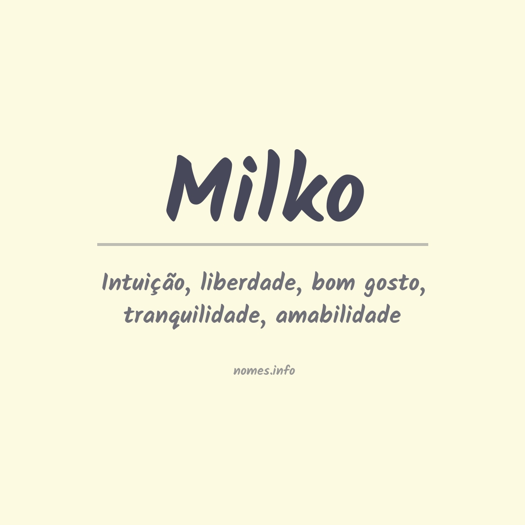 Significado do nome Milko