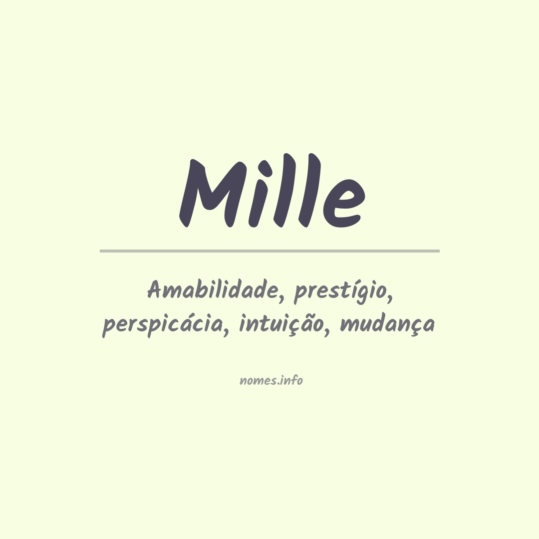 Significado do nome Mille