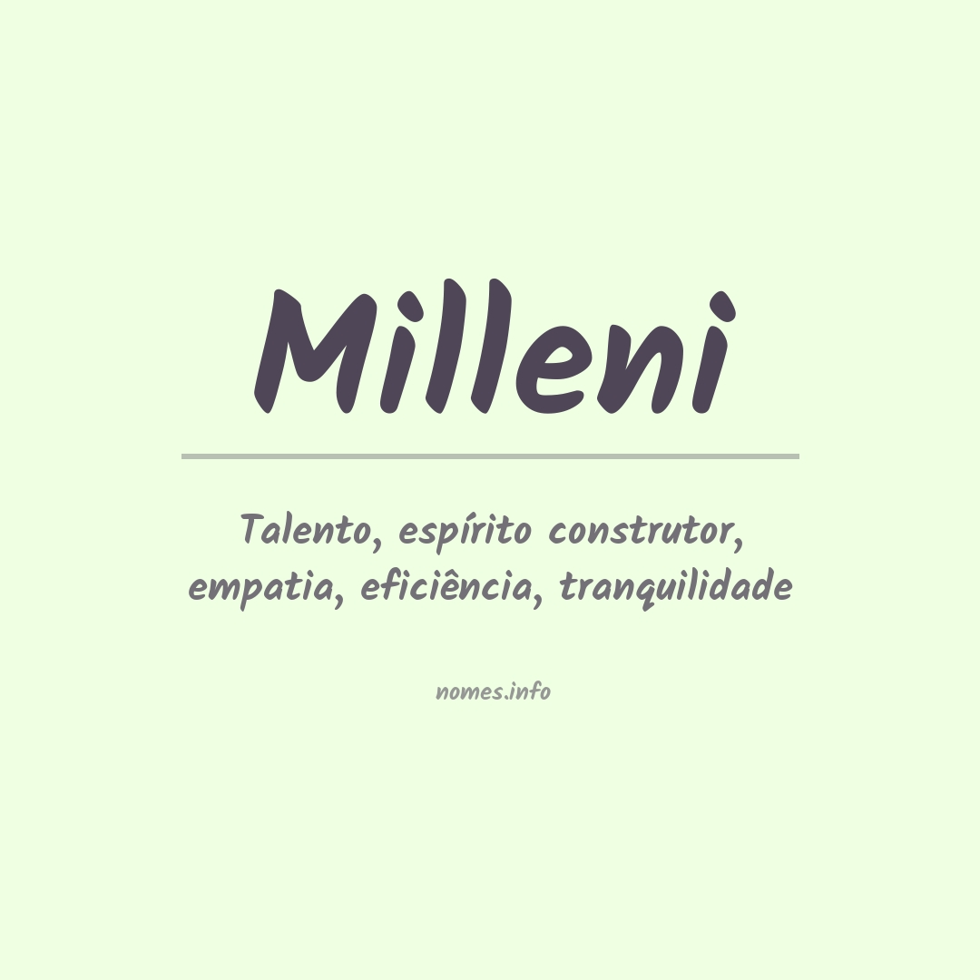 Significado do nome Milleni