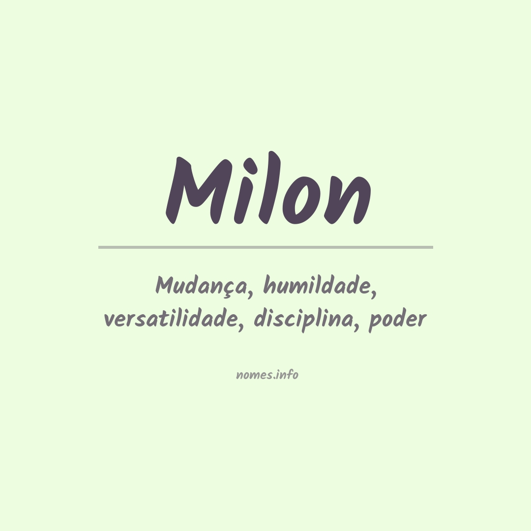 Significado do nome Milon