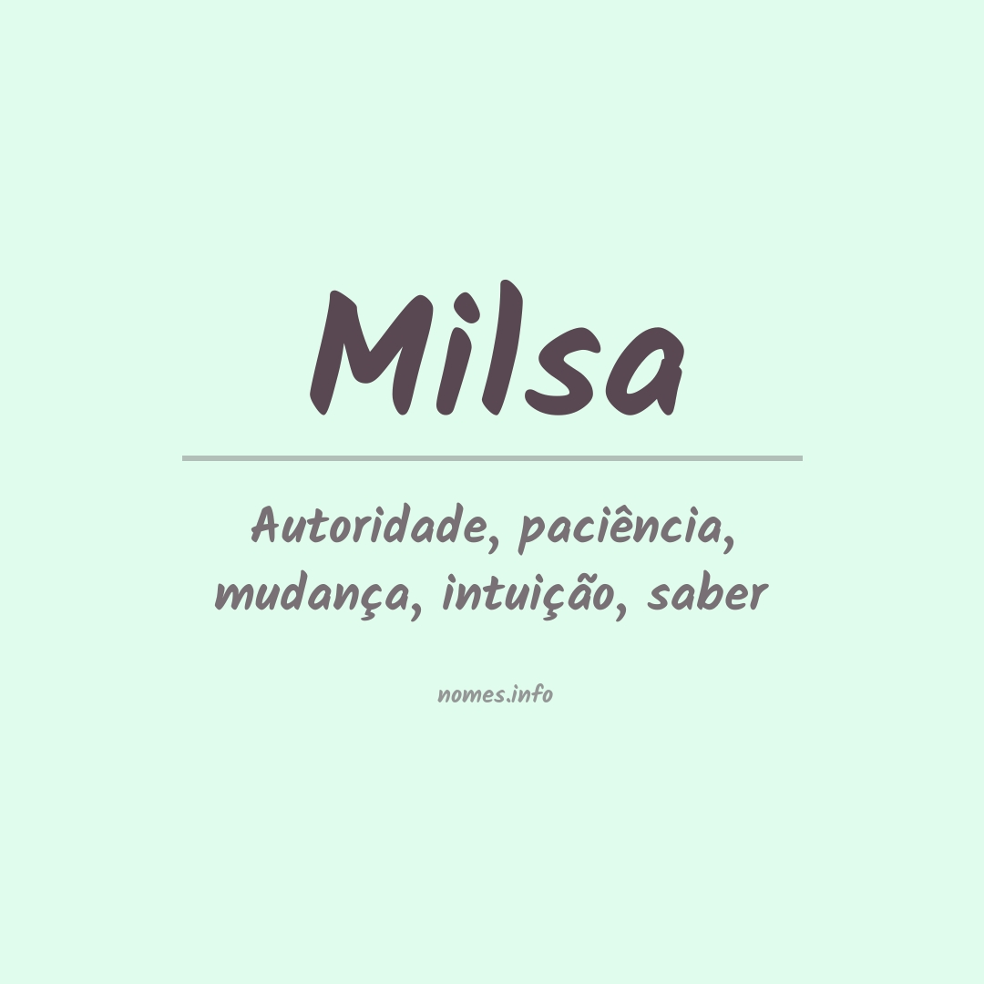 Significado do nome Milsa