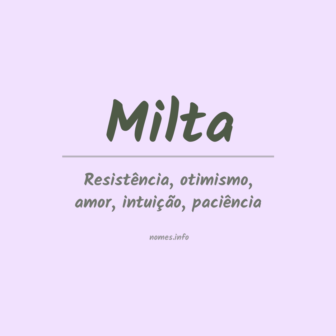 Significado do nome Milta