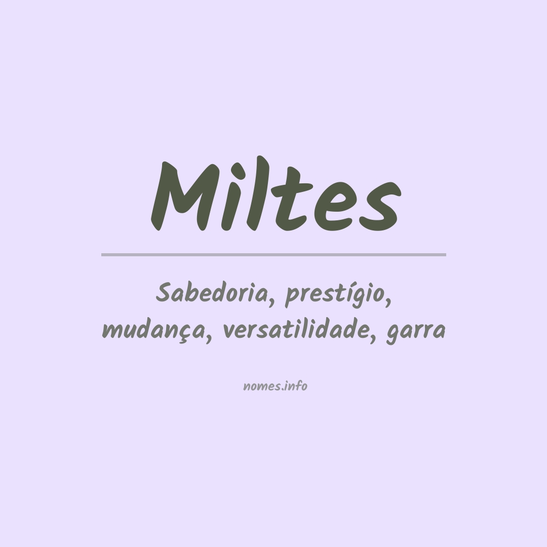 Significado do nome Miltes