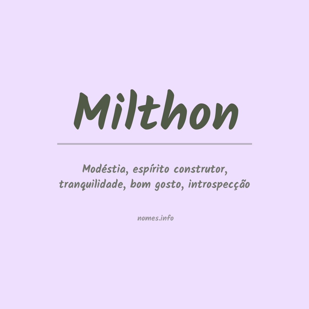 Significado do nome Milthon