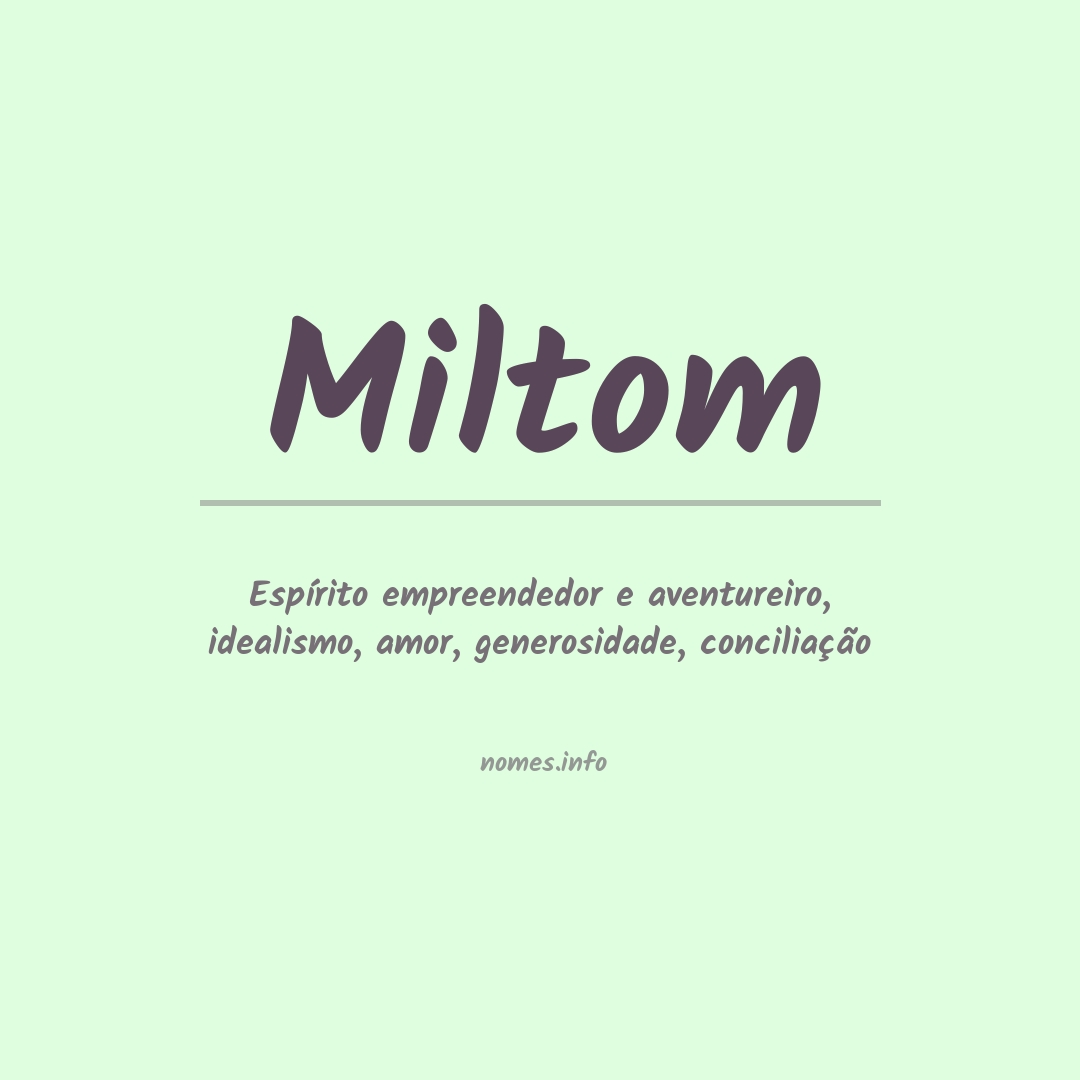 Significado do nome Miltom