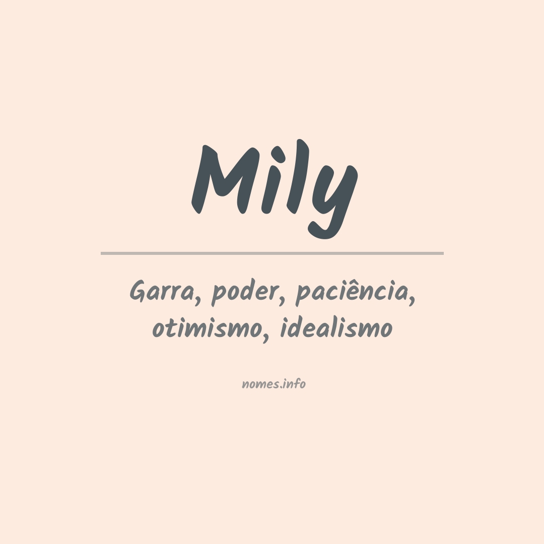 Significado do nome Mily