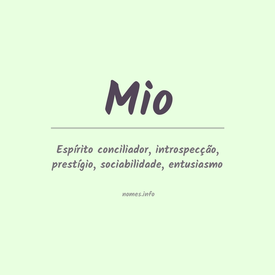 Significado do nome Mio