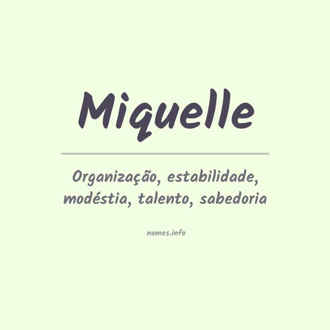 Significado do nome Miquelle