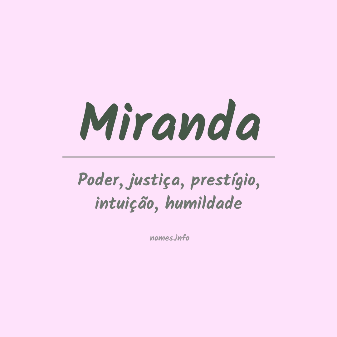 Significado do nome Miranda