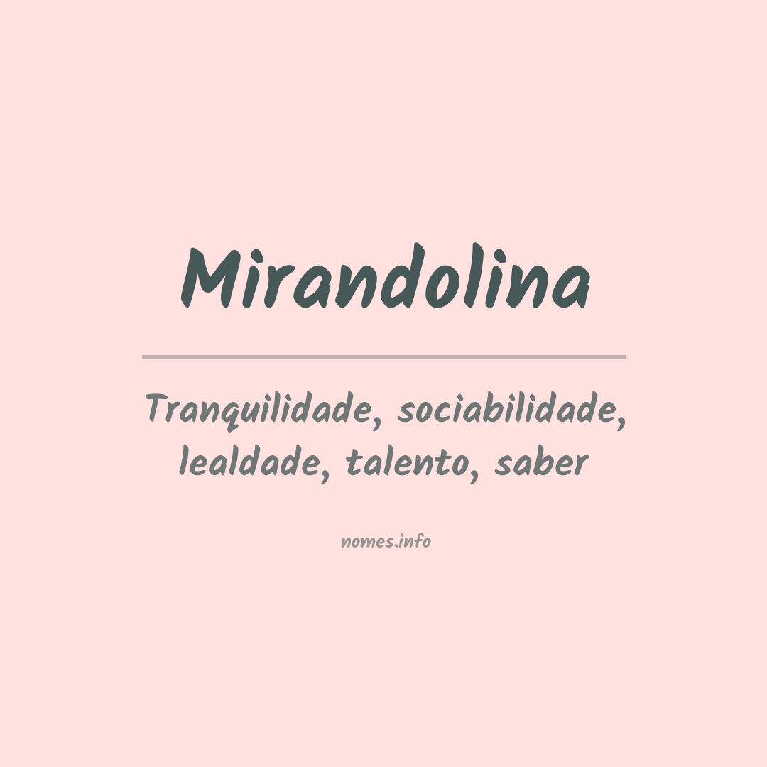 Significado do nome Mirandolina