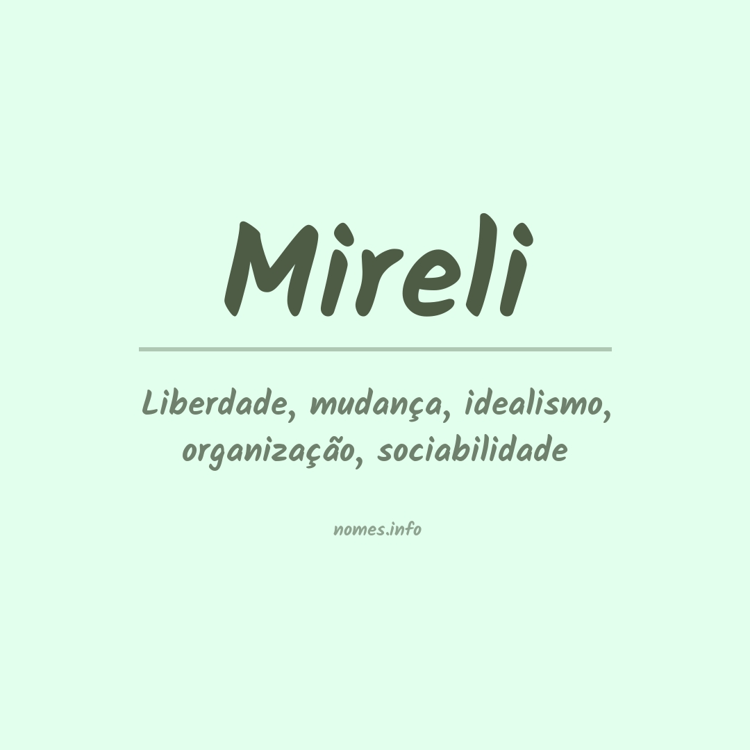 Significado do nome Mireli