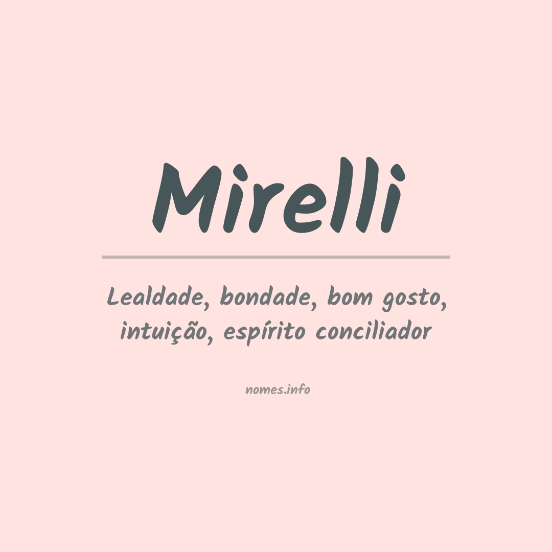 Significado do nome Mirelli