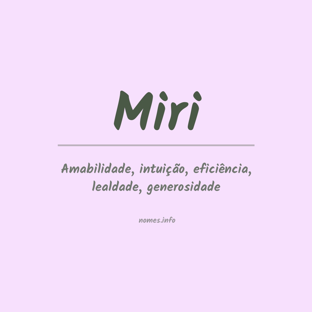 Significado do nome Miri