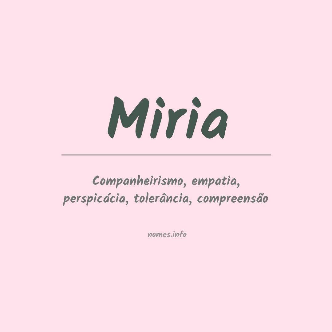 Significado do nome Miria