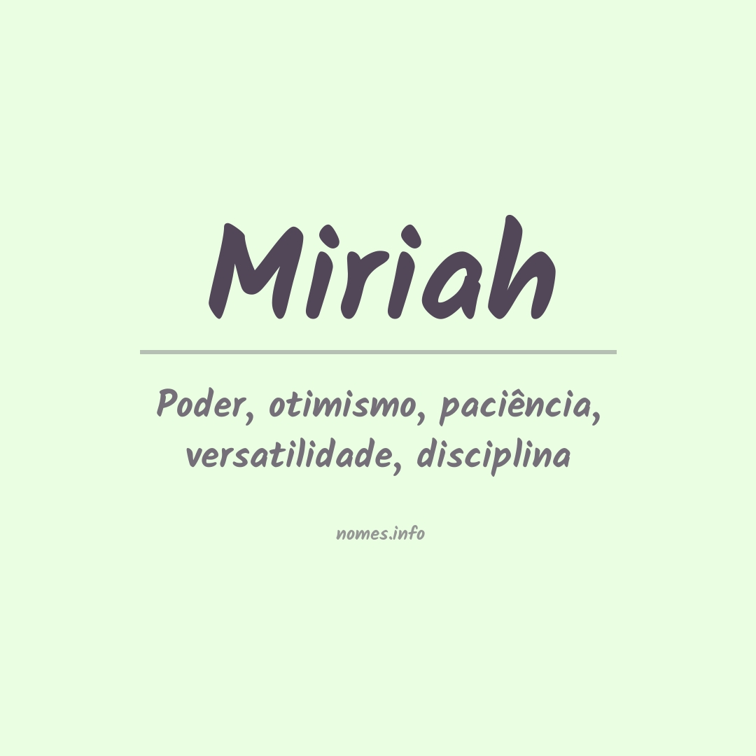 Significado do nome Miriah