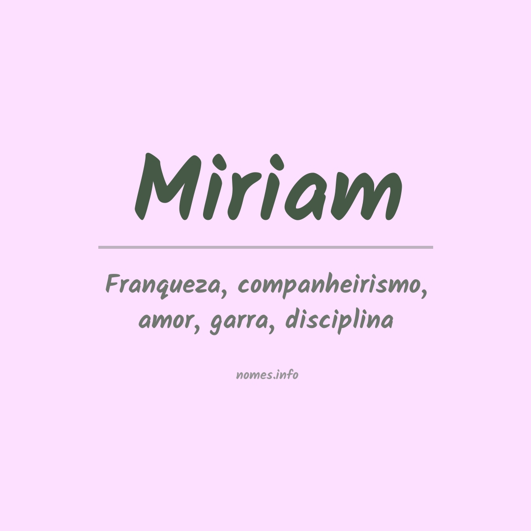 Significado do nome Miriam