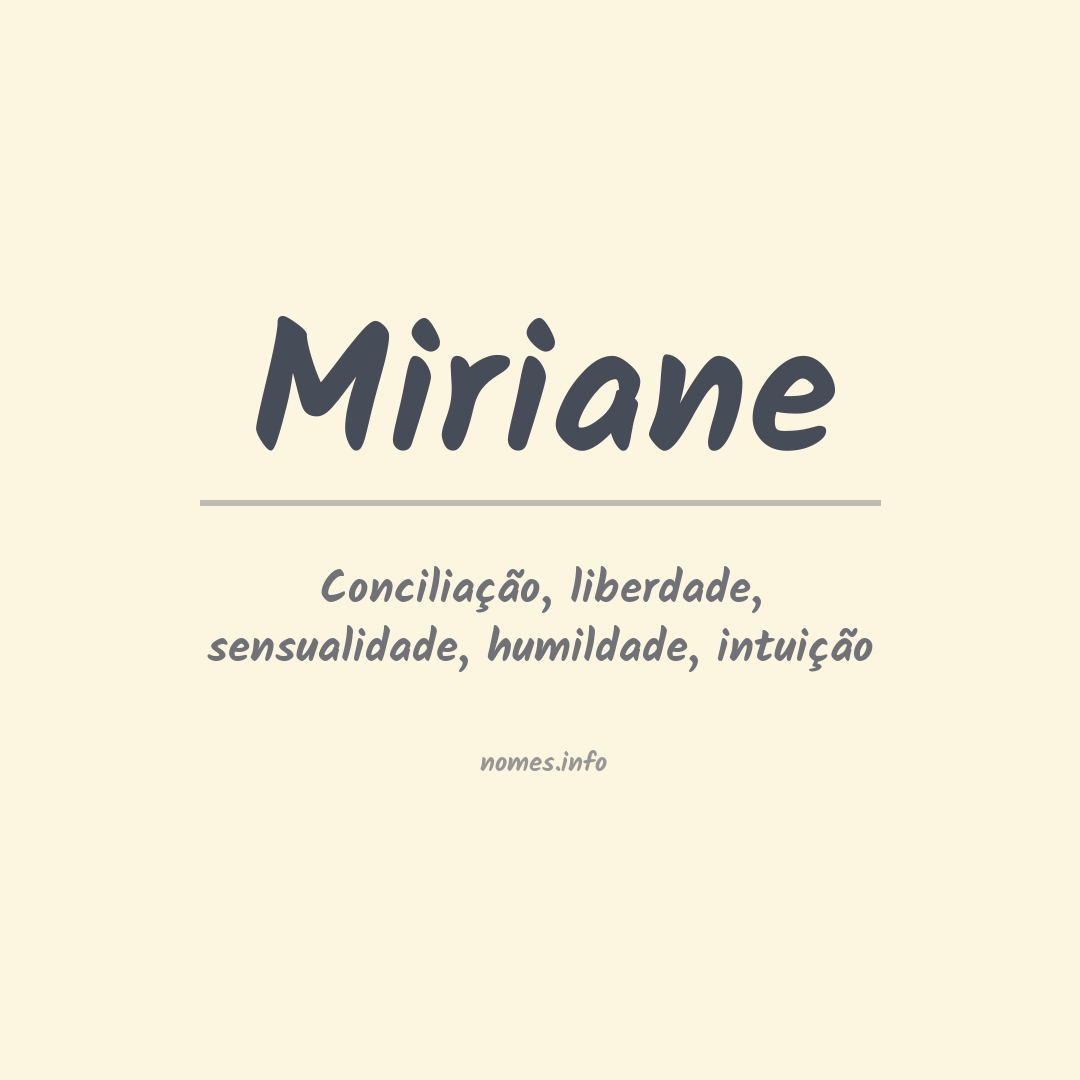 Significado do nome Miriane