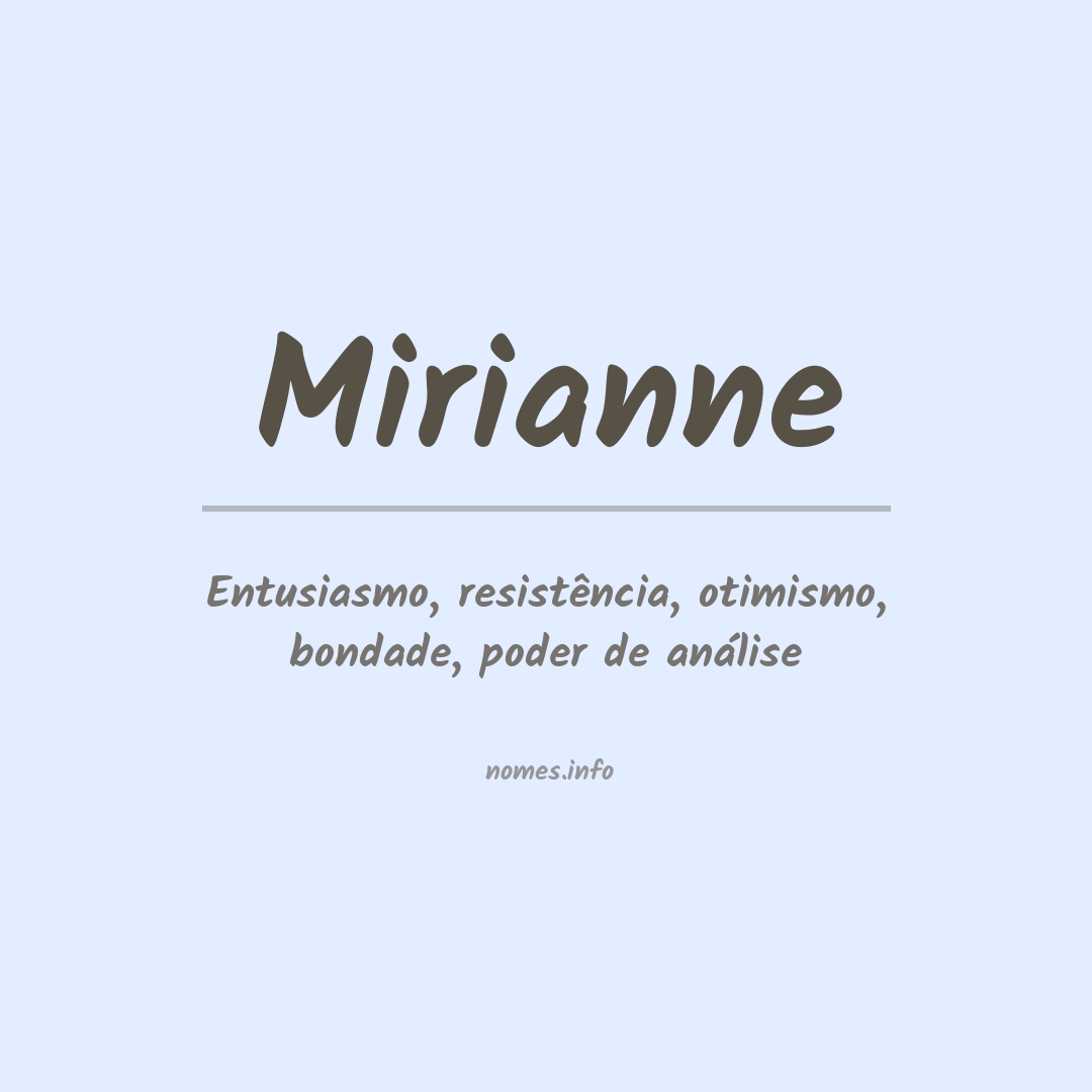 Significado do nome Mirianne