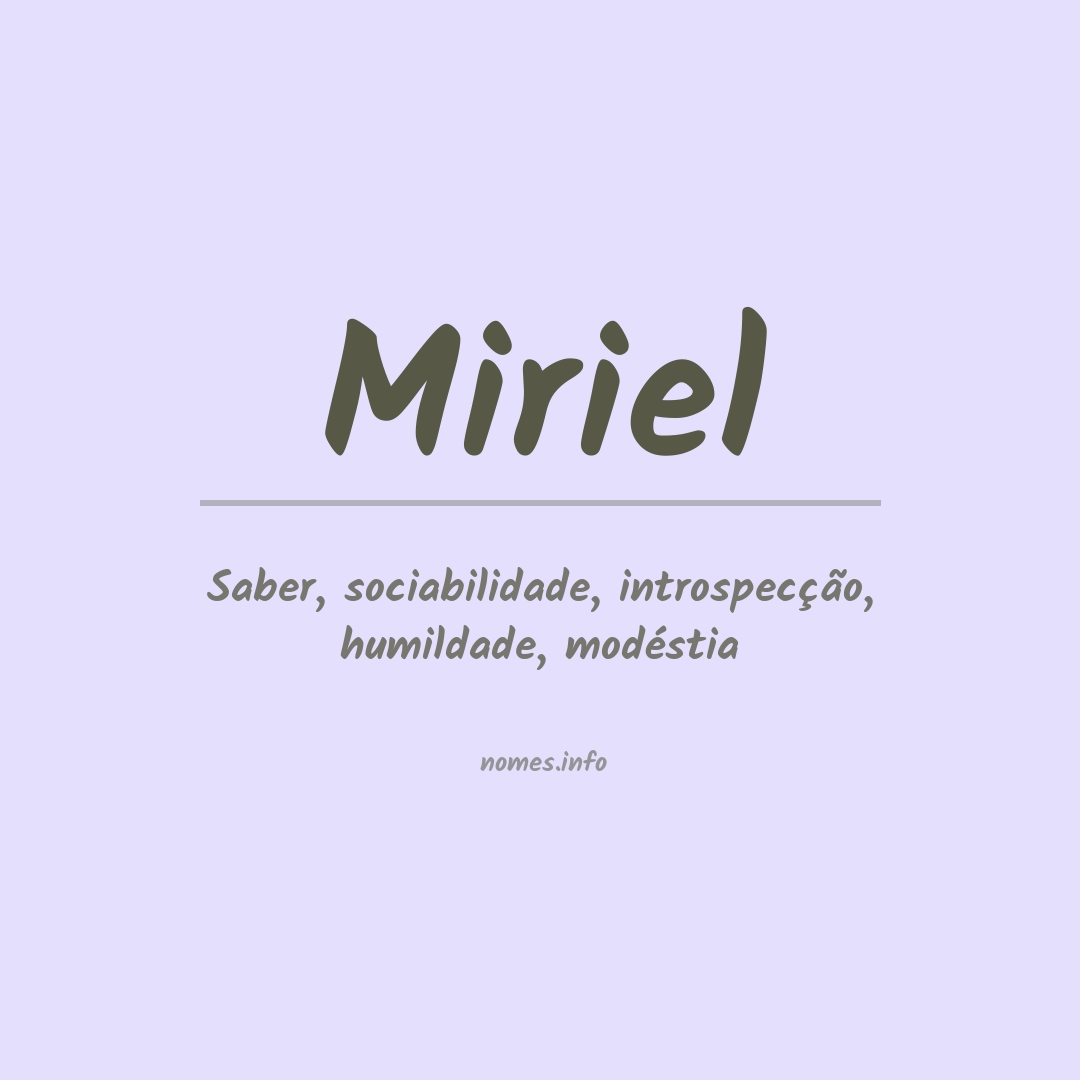 Significado do nome Miriel