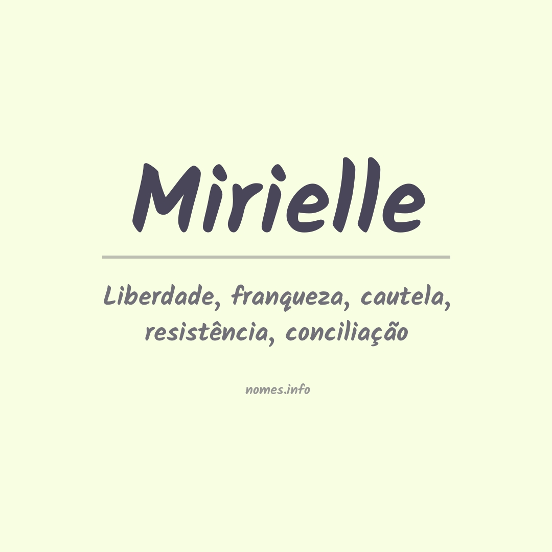 Significado do nome Mirielle