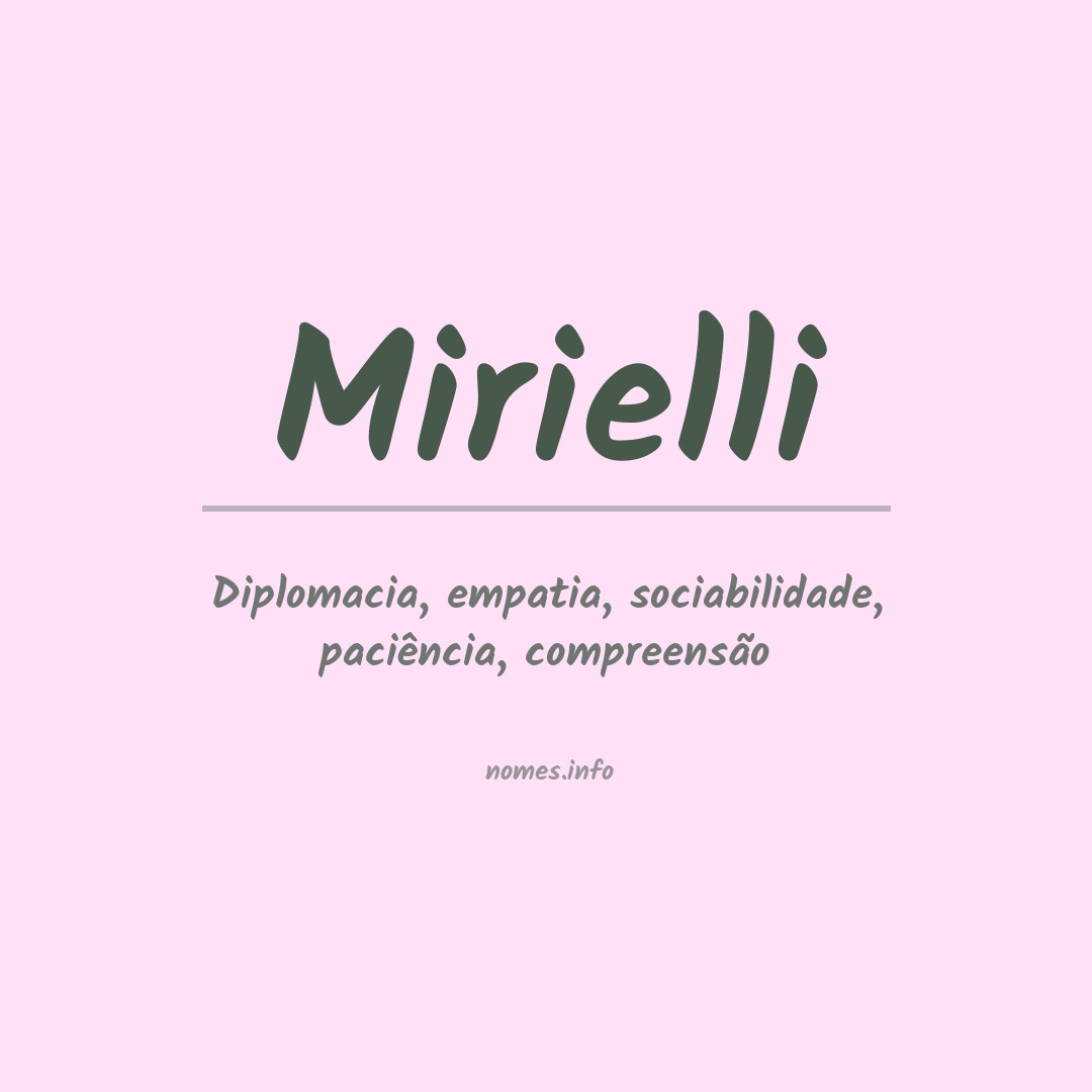 Significado do nome Mirielli