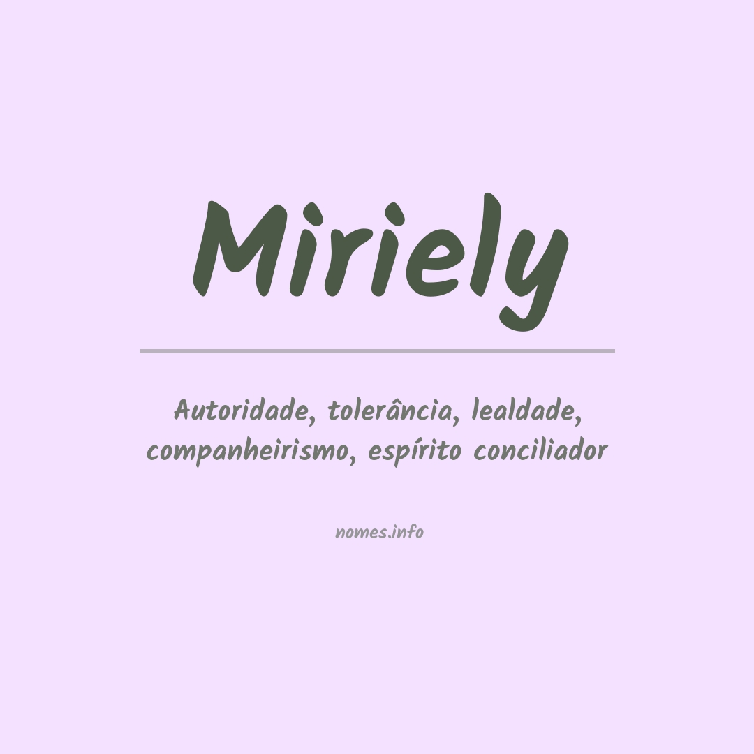 Significado do nome Miriely